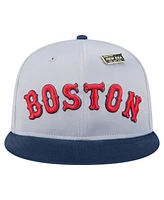 New Era Men's Gray/Navy Boston Red Sox Satin 59FIFTY Fitted Hat
