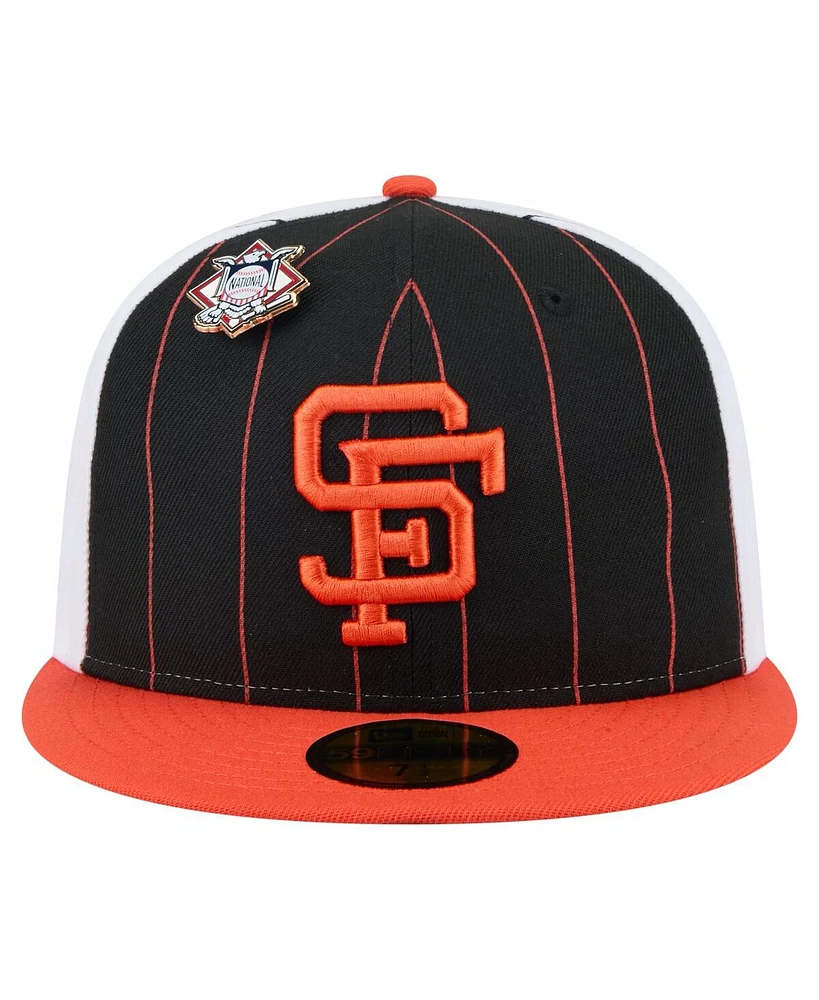 New Era Men's Black San Francisco Giants Pinstripe 59FIFTY Fitted Hat