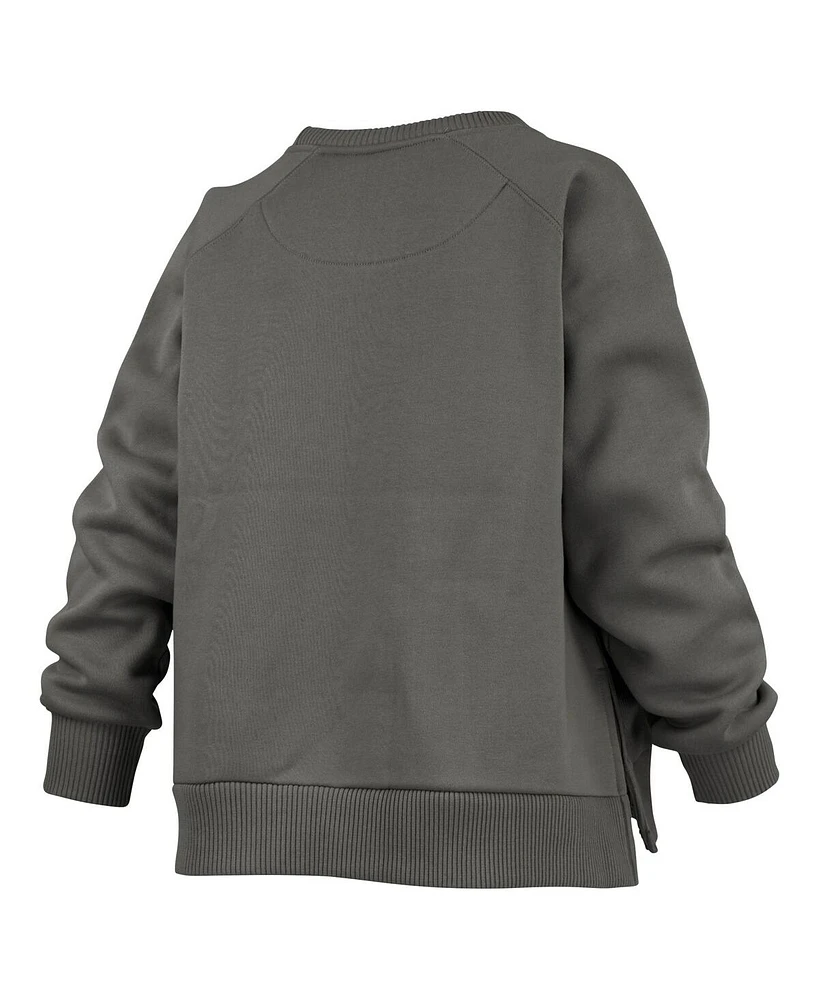 Pressbox Women's Charcoal Minnesota Golden Gophers Pocketed Raglan Pullover Sweatshirt