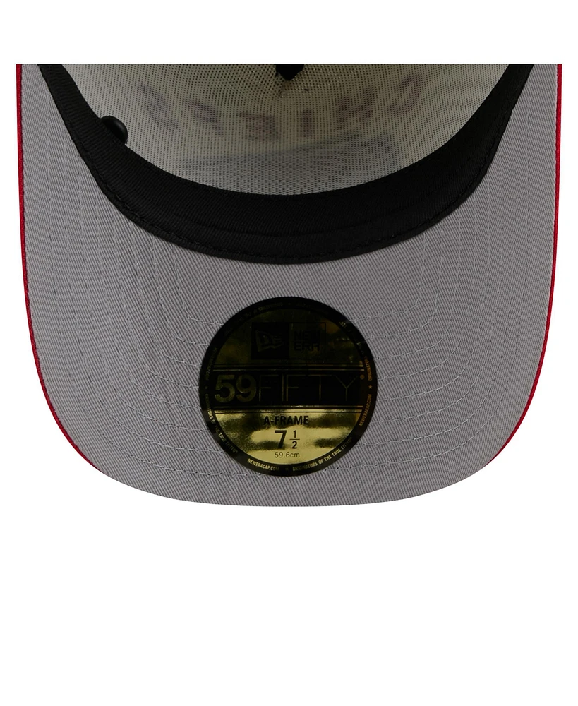 New Era Men's Cream/Red Kansas City Chiefs 2025 Nfl Draft A-Frame 59FIFTY Fitted Hat