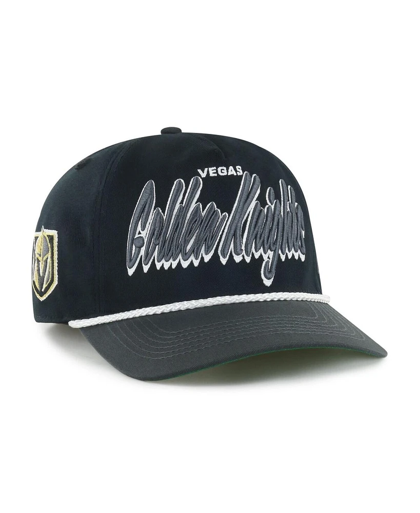 '47 Brand Men's Black/Charcoal Vegas Golden Knights Drop Shadow Rope Hitch Adjustable Hat