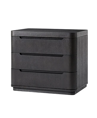 Modern Patrick 3-Drawer Nightstand with Built-In Power Outlet and Hidden Storage Compartment