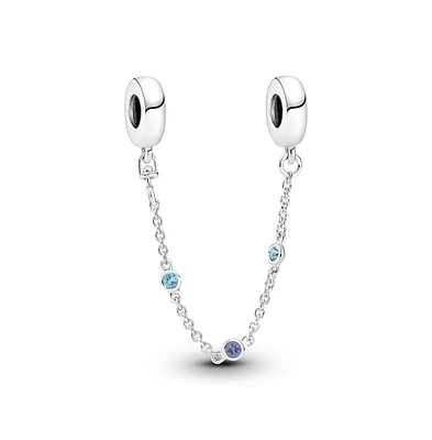 Pandora Triple Blue Stone Safety Chain Charms