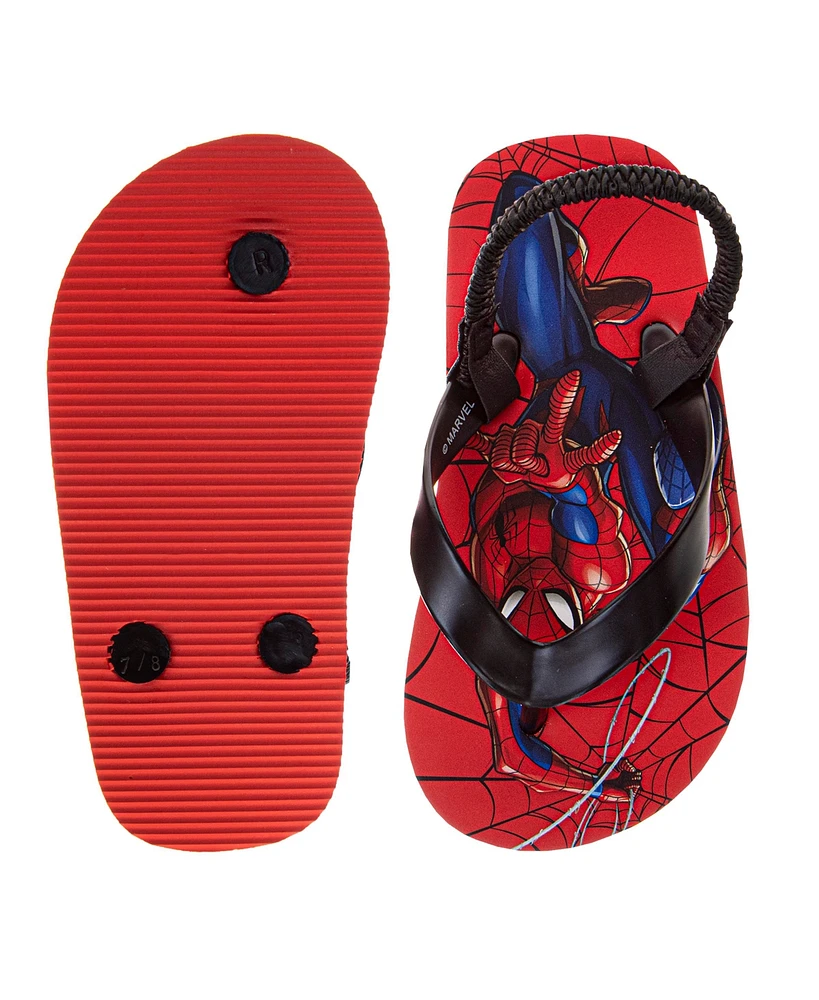 Spider-Man Toddler Boys Superhero Backstrap Flip Flop Slippers