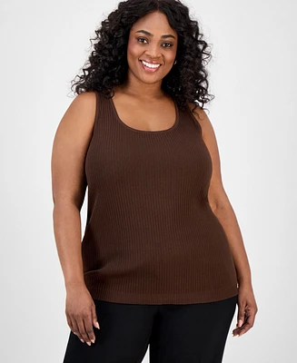 Jones New York Plus Size Sutton Ribbed-Knit Tank Top