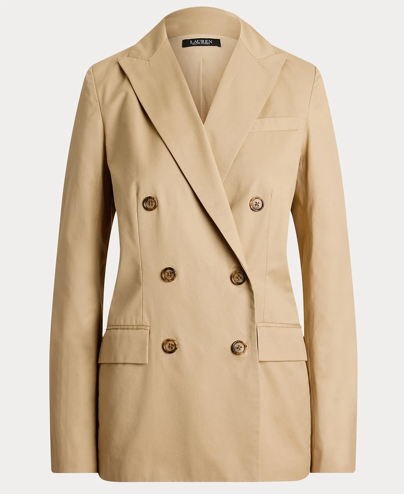 Lauren Ralph Women's Double-Breasted Cotton Twill Blazer