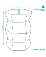 Moderno Geometric Ceramic Decorative Garden Stool - 17.25"