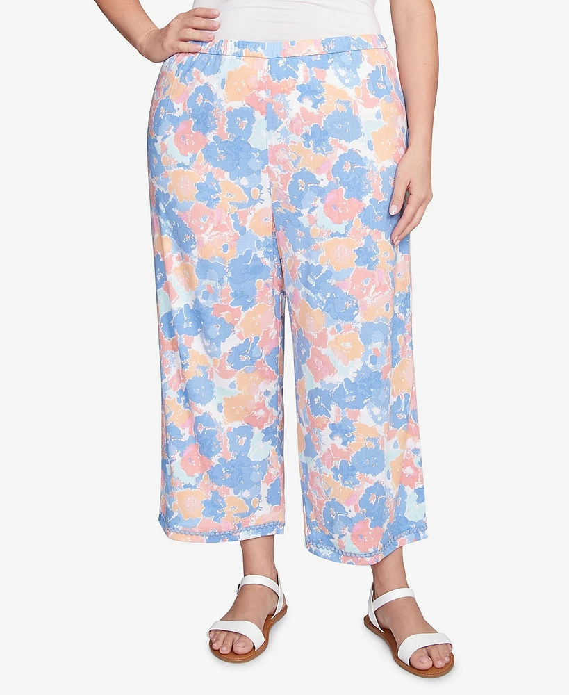 Ruby Rd. Plus Size Floral Print Soft Capri Pants