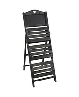 Country Heart Ladder Plant Stand with Chalkboard - 41” H - Black