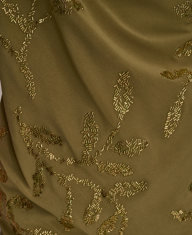 Donna Karan New York Women's Sleeveless Embellished Cowlneck Blouse