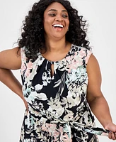Kasper Plus Floral-Print Midi Dress