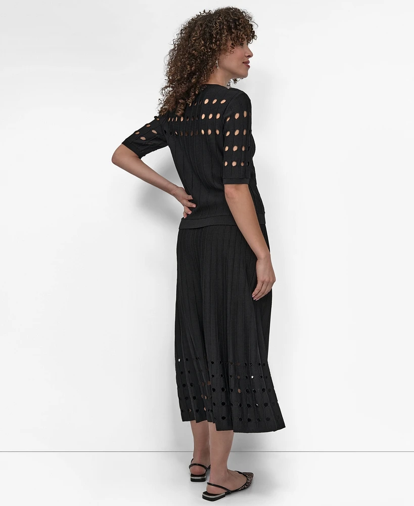 Dkny Women's Crepe Cut-Out Sweater