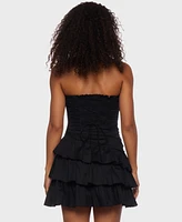 Alex & Sophia Juniors' Strapless Tiered-Hem Mini Dress