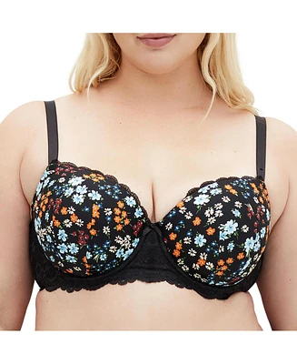 City Chic Plus Hailey Print Contour Bra