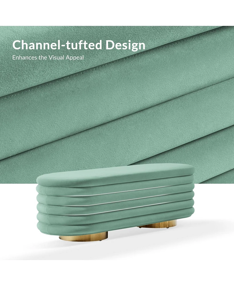 Rupert Bench with Gold-finished Metal Legs