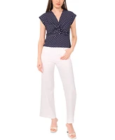 Sam & Jess Women's Solid-Color Twist-Front V-Neck Top