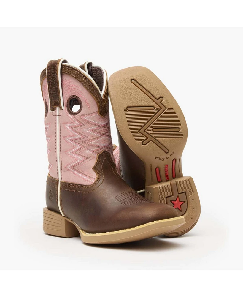 Durango Boys Lil' Rebel Pro Kids Dark Chestnut Bubble Gum Western Boot