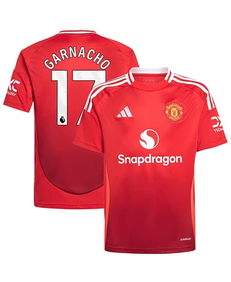 Adidas Big Boys and Girls Alejandro Garnacho Red Manchester United 2024/25 Home Replica Player Jersey