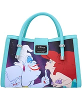 Loungefly Women's Blue The Little Mermaid Kiss the Girl Frame with Buckle Closure Crossbody Bag