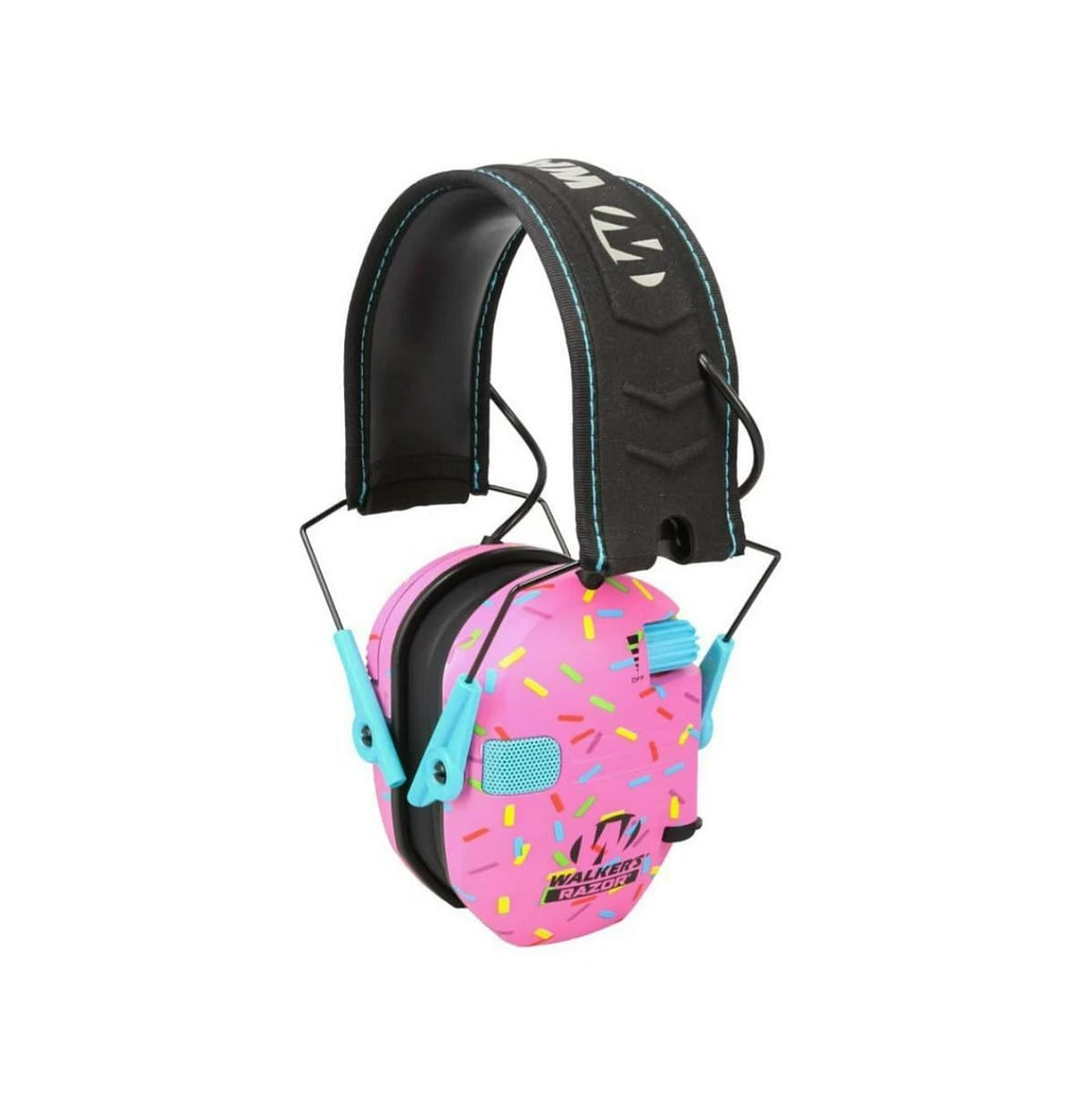 Walkers Razor Slim Electronic Pink Sprinkles Muff with Full Range Speakers