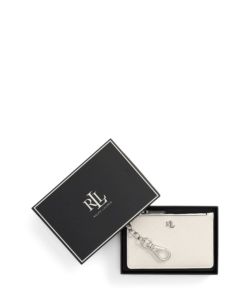 Lauren Ralph Textured Leather Zip Card Case