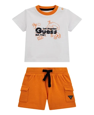 Guess Baby Boys 2-Piece Short Sleeve T-Shirt and Active Shorts Set