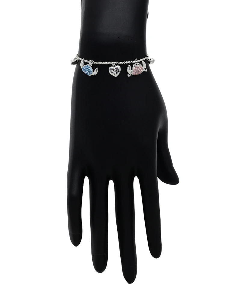 Disney Cubic Zirconia Stitch Angel Love Bolo Bracelet