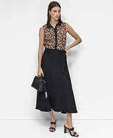 Dkny Women's Sleeveless Leopard-Print Blouse
