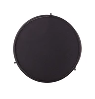 Round End Table with Shelf in Wood and Iron for Living Room or Office