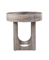 Simple Wood Round End Table for Bedroom or Living Room Styling