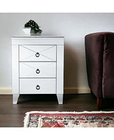 End Table with Three Drawers for Living Room or Bedroom Storage