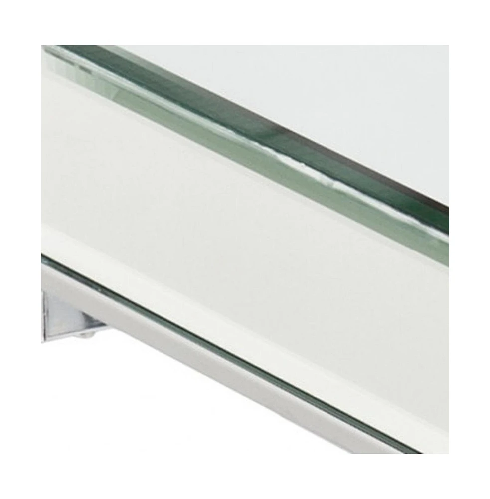 Mirrored Glass Square End Table for Living Room or Bedroom Decor
