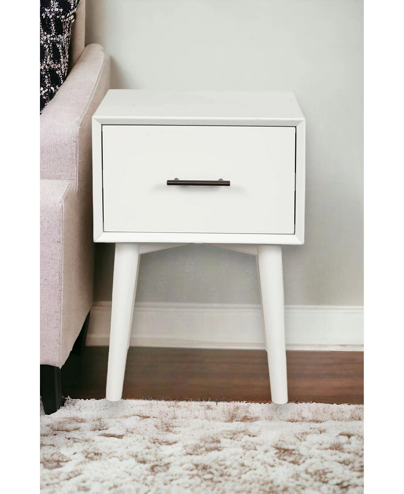 Wood End Table with Drawer – Space-Saving Side Table for Home Decor