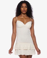 Alex & Sophia Juniors' V-Neck Sleeveless A-Line Mini Lace Dress