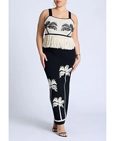 Eloquii Women's Fringe Crop Top