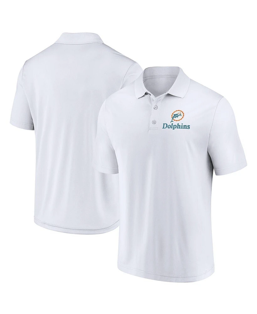 Fanatics Men's White Miami Dolphins Vintage Polo Shirt