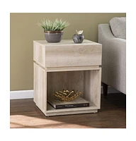 Wood Rectangular End Table with Drawer and Shelf for Living Room or Bedroom