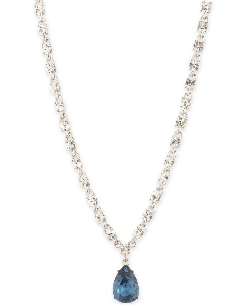 Givenchy Color Crystal Pear-Shape Pendant Necklace, 16" + 3" extender