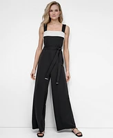 Dkny Women's Belted Buckle-Strap Jumpsuit