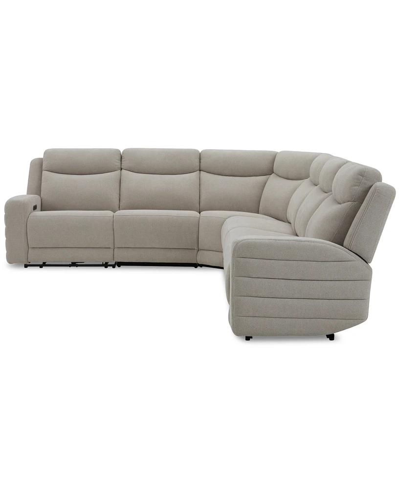 Kristyan 6-Pc. Fabric Sectional with 3 Power Motion Chairs, Exclusively at Macy's