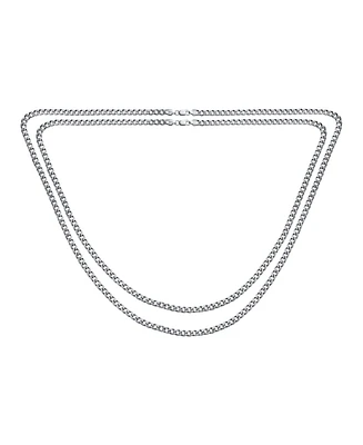 Bling Jewelry Set of 2 Solid 6MM Sterling Silver Miami Cuban Curb Chain Necklace 18 & 20 Inch