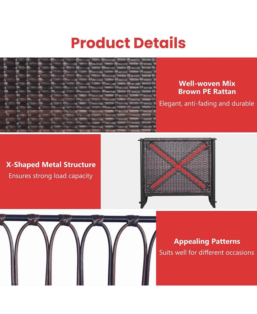 Patio Rattan Porch Swing Hammock Chair with Seat Cushion