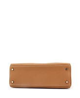Pre-Owned Hermes Kelly 32 Handbag Brown Togo with Palladium Hardware