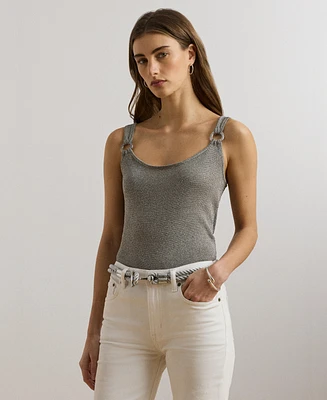 Lauren Ralph Women's Ring-Trim Metallic Sweater Tank Top