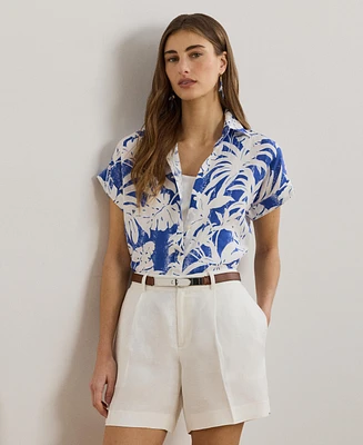 Lauren Ralph Lauren Petite Relaxed-Fit Print Short-Sleeve Shirt