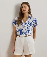 Lauren Ralph Lauren Petite Relaxed-Fit Print Short-Sleeve Shirt