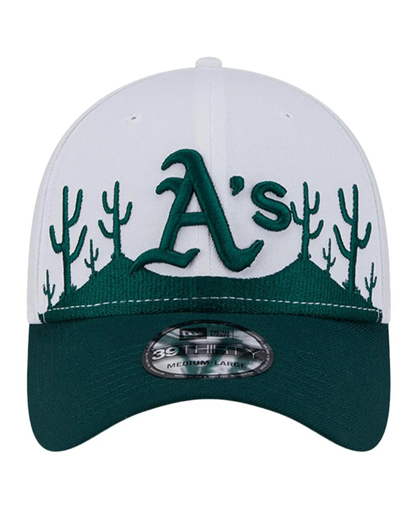 New Era Men's Dark Green Athletics 2025 Spring Training Landscape 39THIRTY Flex Hat