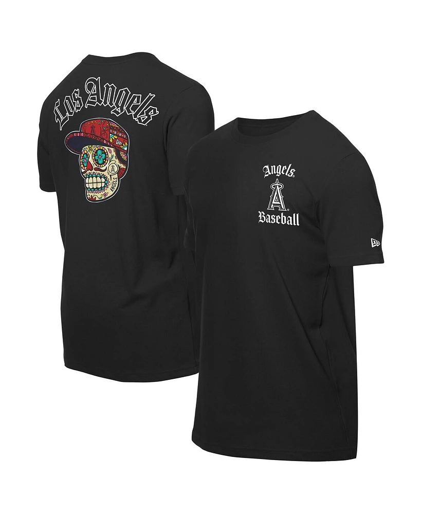 New Era Men's Black Los Angeles Angels Sugar Skulls T-Shirt