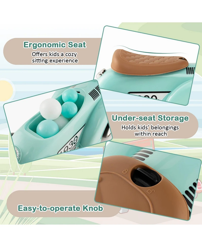 Kids Sit to Stand Vehicle with Working Steering Wheel and Under Seat Storage
