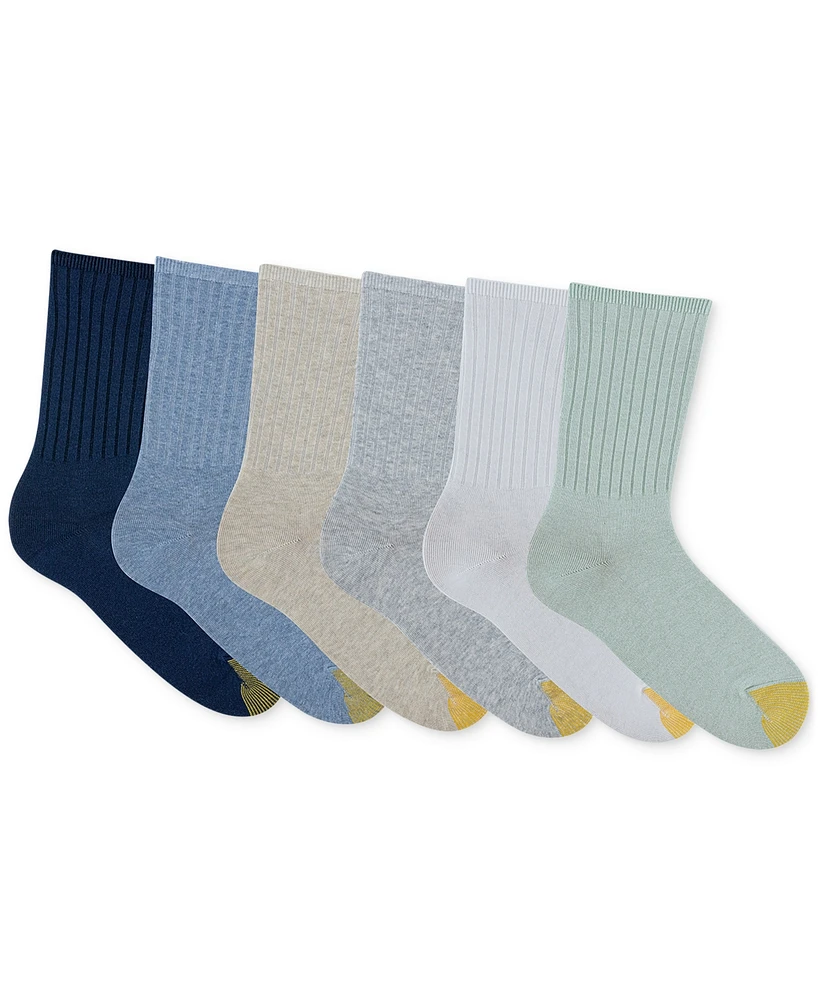 Gold Toe Women's 6-Pk. Ribbed Crew Socks 4585S5